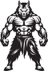 Solitary Wolf Logo Vector Illustration Mythical Wolf Icon Predator Symbol