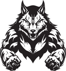 Alpha Pack Leader Logo Predatory Design Roaming Wolf Symbol Vector Emblem