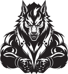 Mythical Wolf Icon Predator Symbol Ancient Wolf Emblem Vector Graphic