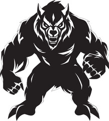 Alpha Predator Wolf Badge Vector Illustration Ferocious Wolf Icon Predatory Design