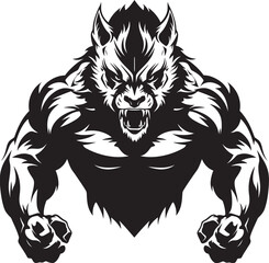 Stealth Predator Wolf Symbol Design Graphic Mythical Beast Logo Vector Illustration