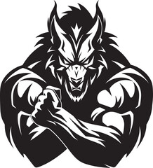 Fearless Alpha Wolf Artwork Predatory Logo Predatory Wolf Leader Icon Vector Graphic