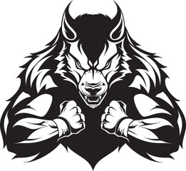 Giant Spirit Wolf Badge Vector Symbol Fearless Alpha Wolf Artwork Predatory Logo