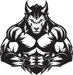 Alpha Predator Wolf Logo Predatory Icon Massive Alpha Wolf Design Vector Graphic