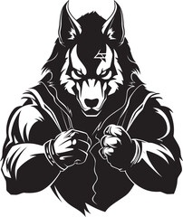 Alpha Pack Leader Symbol Predatory Icon Roaming Wolf Logo Vector Graphic