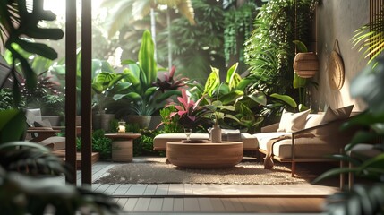 An executive suite with a private balcony, outdoor seating, and lush greenery for a touch of nature.