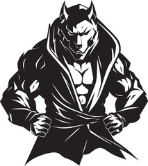 Legendary Alpha Wolf Badge Predatory Emblem Predatory Alpha Wolf Design Vector Icon