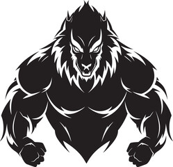 Alpha Predator Wolf Icon Predatory Design Ferocious Wolf Artwork Vector Graphic