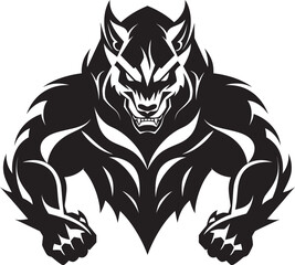 Stealth Predator Wolf Symbol Vector Icon Mythical Beast Logo Predatory Design