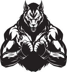 Night Hunter Wolf Icon Predator Design Lone Guardian Wolf Emblem Vector Illustration