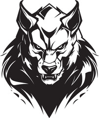 Predatory Wolf Design Iconic Graphic Alpha Predator Wolf Badge Vector Icon