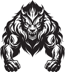Massive Wolf Symbol Vector Graphic Predatory Beast Logo Iconic Design