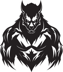 Giant Spirit Wolf Symbol Predatory Design Stealth Predator Badge Vector Emblem