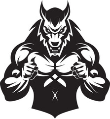 Giant Alpha Wolf Badge Predatory Design Predatory Beast Emblem Vector Icon