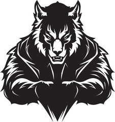 Majestic Alpha Wolf Logo Vector Illustration Stealthy Wolf Icon Predator Symbol
