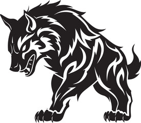Giant Alpha Wolf Icon Vector Design Wild Beast Logo Predatory Symbol