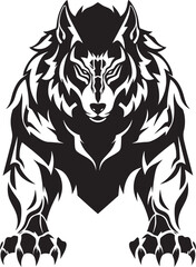 Ancient Guardian Wolf Leader Vector Illustration Alpha Pack Leader Symbol Predatory Icon