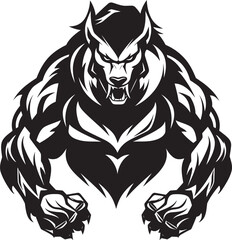 Predatory Wolf Symbol Iconic Design Ancient Guardian Wolf Leader Vector Illustration