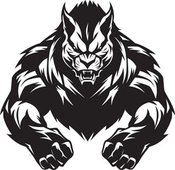 Massive Wolf Artwork Predatory Design Predatory Alpha Wolf Symbol Vector Emblem