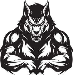 Predatory Beast Badge Vector Illustration Alpha Pack Leader Symbol Predatory Icon