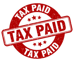 tax paid stamp. tax paid label. round grunge sign