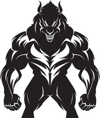 Majestic Predator Badge Wolf Symbol Predatory Beast Logo Vector Illustration