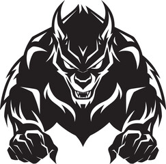 Massive Wolf Logo Predatory Design Predatory Alpha Wolf Icon Vector Emblem