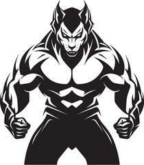 Massive Wolf Symbol Vector Graphic Predatory Beast Logo Iconic Design