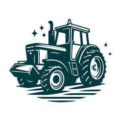 Fototapeta premium tractor logo design template. silhouette of a tractor illustration vector
