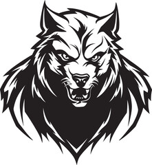Fototapeta premium Fierce Majesty Giant Predator Wolf Vector Logo Design Alpha Roar Bold and Majestic Wolf Icon Graphic
