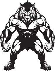 Fototapeta premium Guardian of the Night Logo Predator Symbol Alpha Sentinel Wolf Icon Vector Graphic