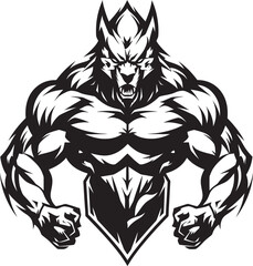 Ancient Alpha Wolf Emblem Vector Illustration Guardian of the Night Logo Predator Symbol