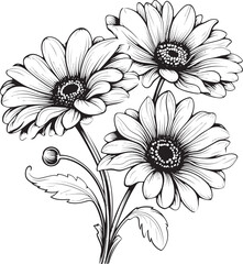 Blossom Magic Gerbera Vector Graphic Elegant Petals Gerbera Flower Logo