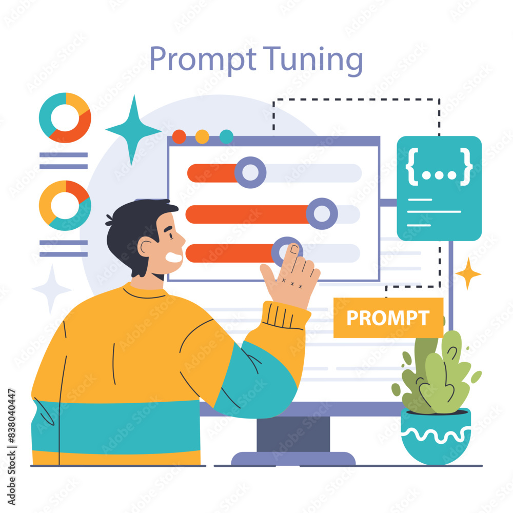 Poster prompt-engineers writing a command to a artificial neuron network