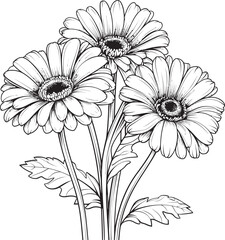 Blooming Grace Gerbera Vector Logo Vibrant Gerbera Stylish Flower Icon Design