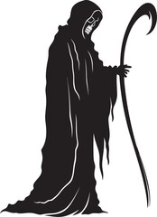 Amusing Grim Reaper Whimsical Logo Joyful Reaper Cute Cartoon Art