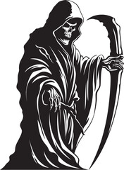 Playful Grim Reaper Cute Vector Design Friendly Reaper Fun Cartoon Logo