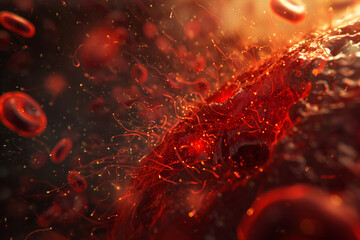 Microscopic View of Blood Cells and Plasma