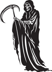 Amusing Reaper Fun Cartoon Vector Joyful Grim Reaper Cute Doodle Design