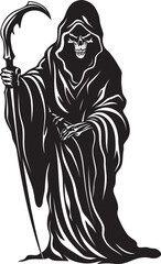 Charming Cartoon Reaper Fun Logo Joyful Reaper Playful Vector Icon