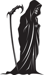 Sweet Grim Reaper Whimsical Logo Friendly Cartoon Reaper Playful Art