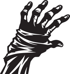 Unsettling Mummy Hand Vector Icon Art Scary Mummy Hand Horror Graphic Logo