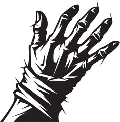 Spooky Mummy Hand Vector Graphic Design Gory Mummy Hand Horror Logo Icon