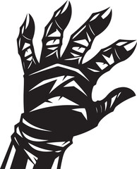 Nightmarish Mummy Hand Horror Logo Art Gothic Mummy Hand Creepy Vector Design