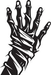 Terrifying Mummy Hand Horror Graphic Art Eerie Mummy Hand Vector Logo Design