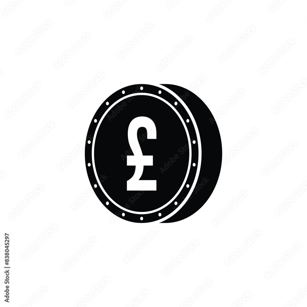 Poster icon coin pound logo