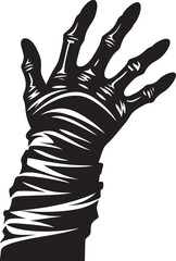 Spooky Mummy Hand Vector Icon Art Menacing Mummy Hand Horror Logo Graphic