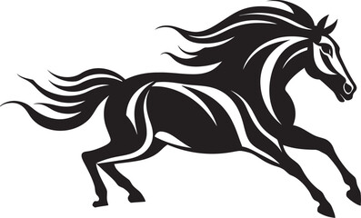 Artistic Equine Symbol Vector Art Flowing Mane Horse Icon Logo Design
