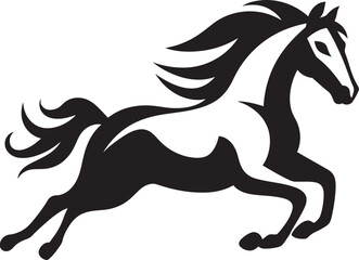 Majestic Stallion Icon Graphic Art Dynamic Equine Logo Vector Icon Design