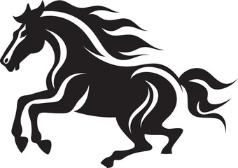 Artistic Horse Logo Vector Icon Art Galloping Stallion Icon Graphic Design